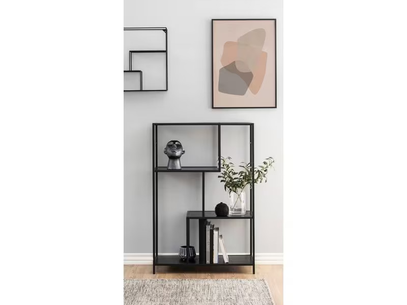 AC Design Regal Seaford 77 x 35 x 114 cm, Schwarz