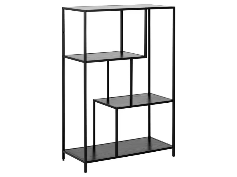 AC Design Regal Seaford 77 x 35 x 114 cm, Schwarz