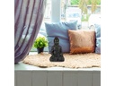 relaxdays Dekofigur Buddha Anthrazit