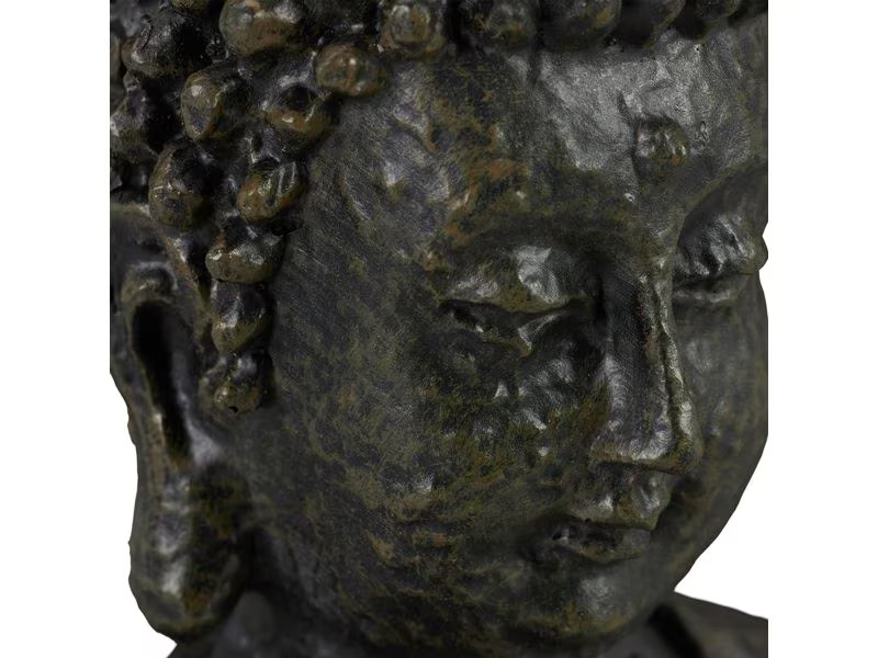relaxdays Dekofigur Buddha Anthrazit