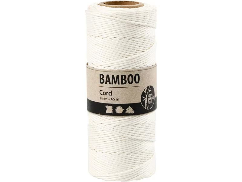 Creativ Company Bambuskordel 1 mm, 65 m Olivgrün