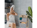 relaxdays Badezimmerregal mit Waschkorb Grau/Nature
