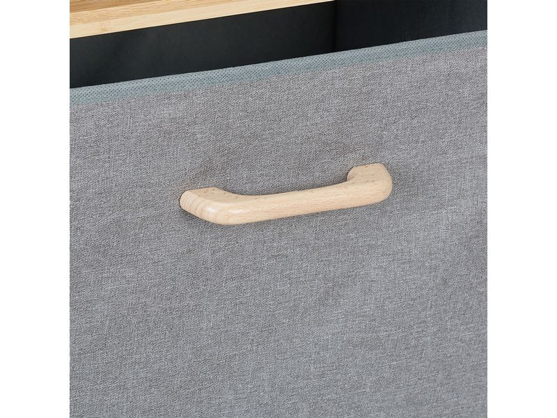 relaxdays Badezimmerregal mit Waschkorb Grau/Nature