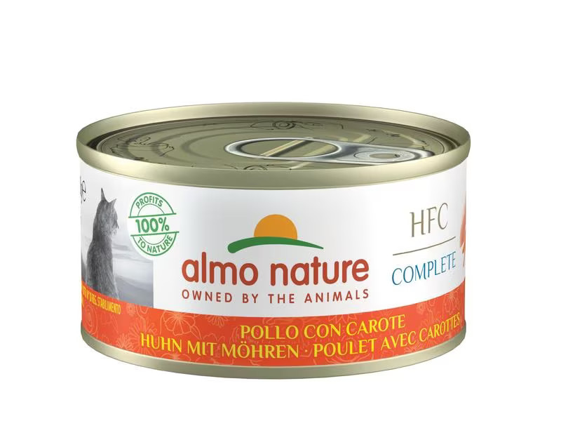 Almo Nature Nassfutter HFC Complete Huhn mit Möhren, 24 x 70 g