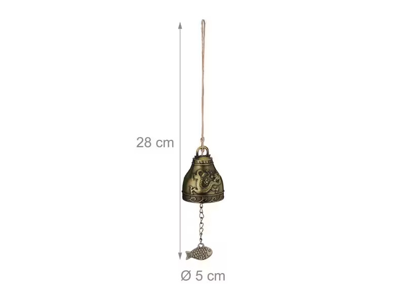 relaxdays Windspiel Feng-Shui 4 Stück, Gold