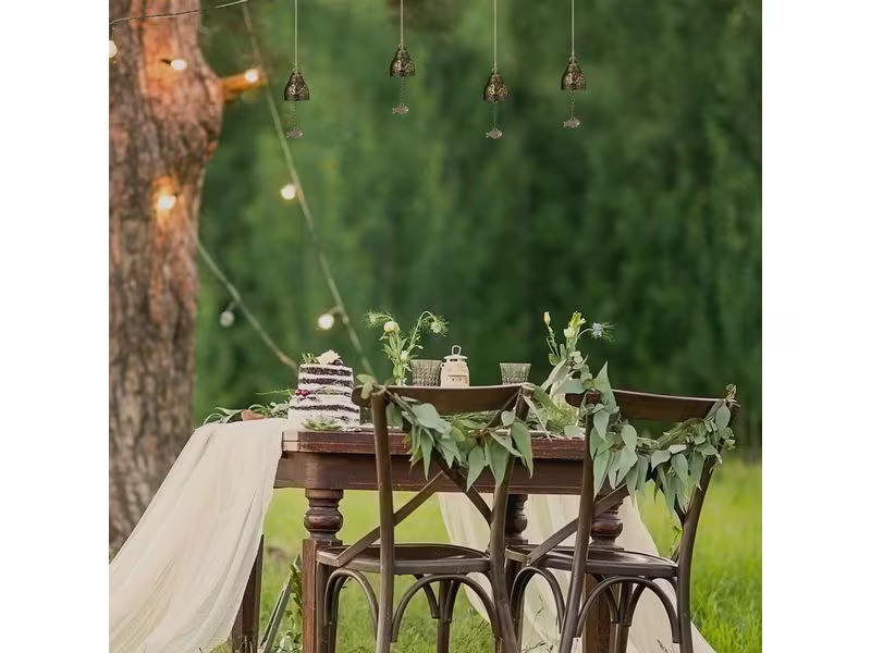 relaxdays Windspiel Feng-Shui 4 Stück, Gold