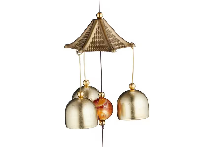 relaxdays Windspiel Feng-Shui 2 Stück, Gold