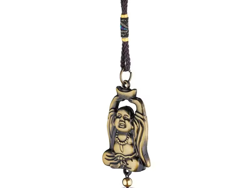 relaxdays Windspiel Buddha 2 Stück, Gold
