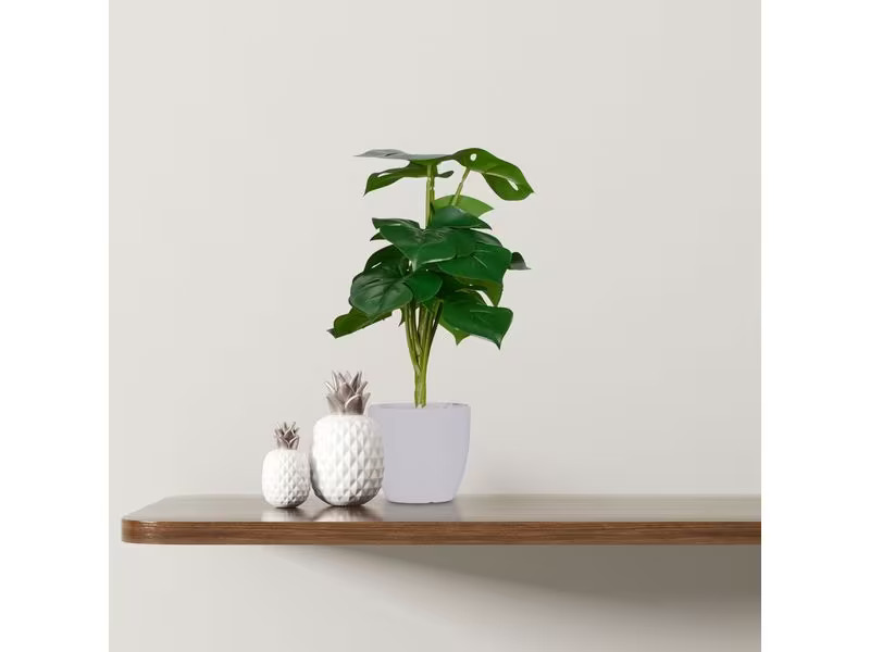relaxdays Kunstpflanze Monstera 2 Stück, 33 cm