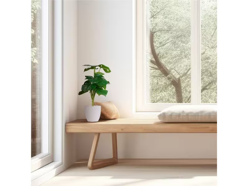 relaxdays Kunstpflanze Monstera 2 Stück, 33 cm
