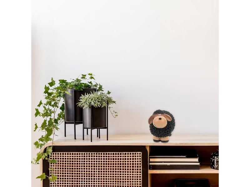 relaxdays Dekofigur Schaf 18 cm, Braun/Schwarz