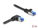 Delock Patchkabel rechts gewinkelt Cat 6A, S/FTP, 2 m, Schwarz