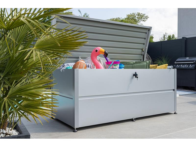 Guardi Gartenbox M mit Schloss, 165 x 85 x 73 cm, Silber