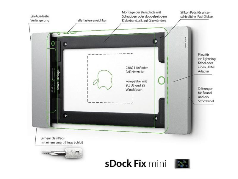 Smart Things Halterung sDock Fix Mini, Silber, iPad Mini 6