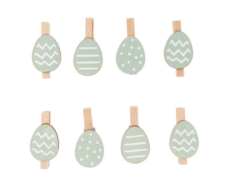 Rico Design Dekoklammer Osterei 8 Stück,  Mint