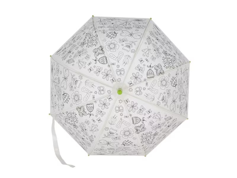 Esschert Design Regenschirm Blumen Grün/Weiss