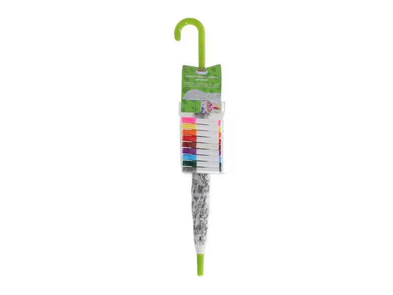 Esschert Design Regenschirm Blumen Grün/Weiss