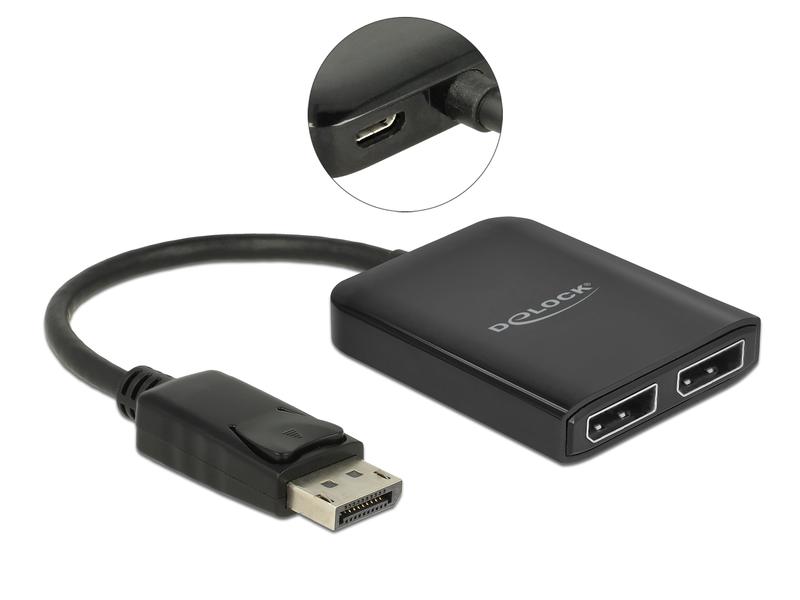 Delock 2-Port Signalsplitter DisplayPort, MST support