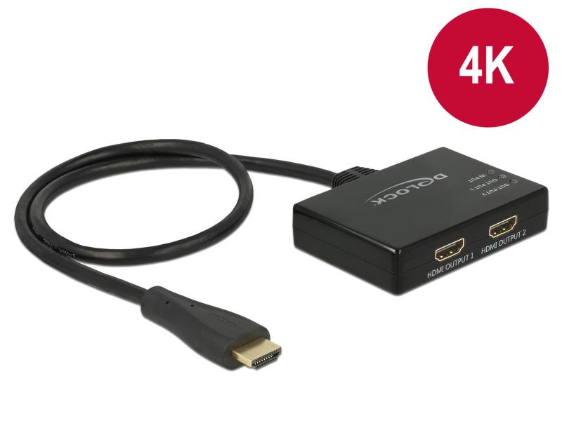 Delock 2-Port Signalsplitter HDMI - HDMI 4K/30Hz