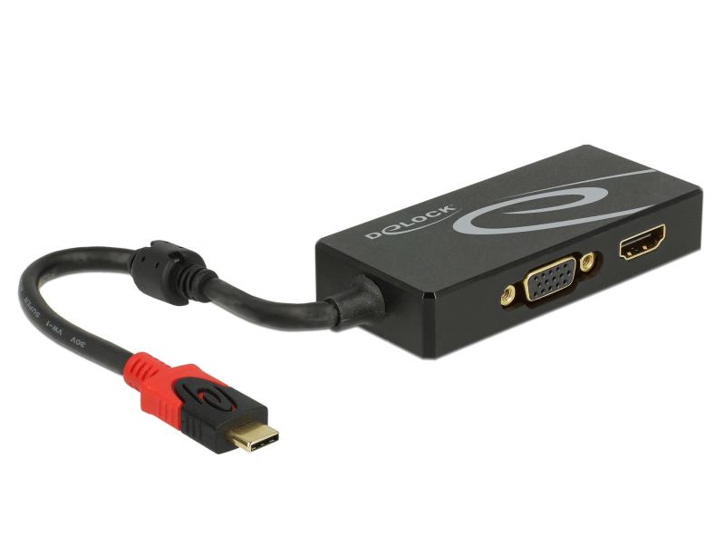 Delock 2-Port Signalsplitter USB-C - 1xHDMI &amp; 1xVGA