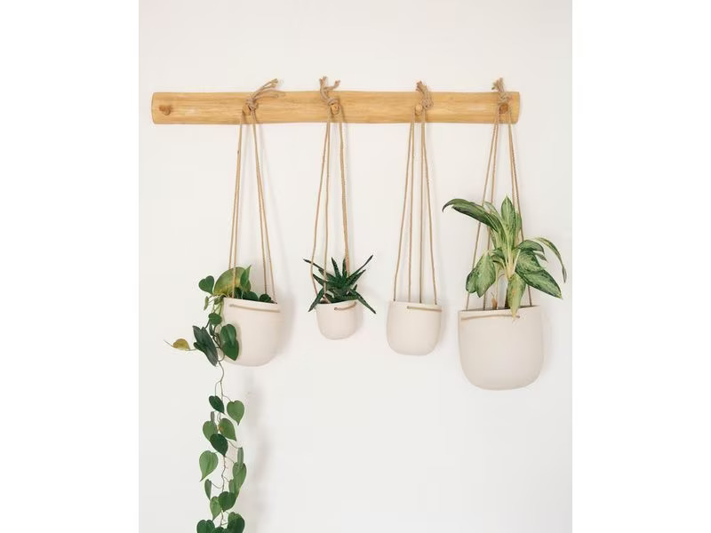 Esmée Blumentopf zum Hängen 9 cm, Beige