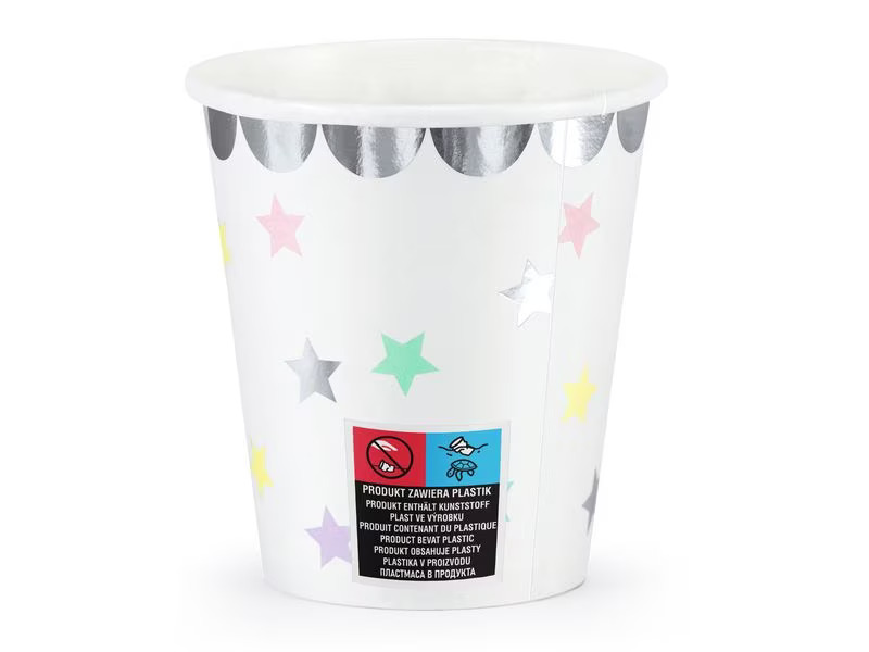Partydeco Einwegbecher Einorn/Sterne 6 Stück