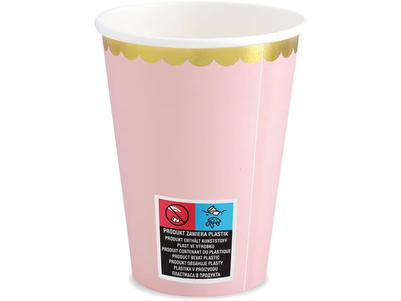 Partydeco Einwegbecher 220 ml, 6 Stück, Rosa