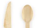 Partydeco Einweg-Besteckset Holz 18 Stück Schwarz