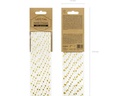 Partydeco Strohhalm Herzen 10 Stück, Gold/Weiss