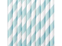 Partydeco Strohhalm 19.5 cm, 10 Stück, Hellblau/Weiss