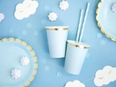 Partydeco Strohhalm 19.5 cm, 10 Stück, Hellblau/Weiss