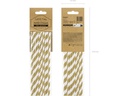 Partydeco Strohhalm 19.5 cm, 10 Stück, Gold/Weiss