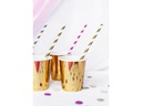 Partydeco Strohhalm 19.5 cm, 10 Stück, Gold/Weiss