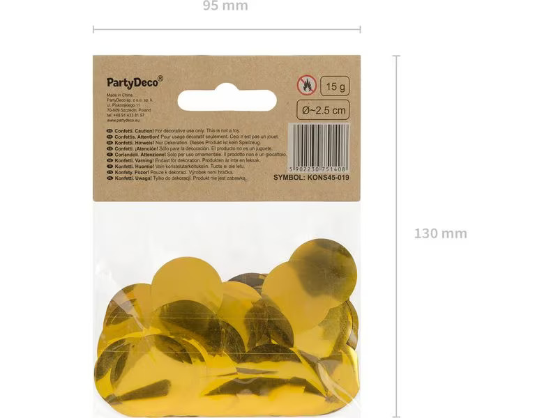 Partydeco Streudeko Kreise Gold