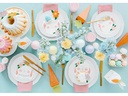 Partydeco Osterhase Serviette 20 Stück, Rosa/Weiss