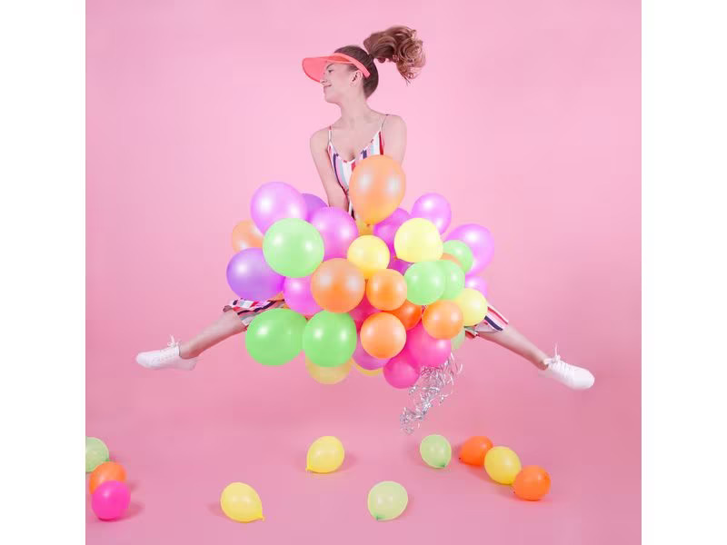 Partydeco Luftballon Uni Neon 5 Stück, Mehrfarbig, Ø 25 cm