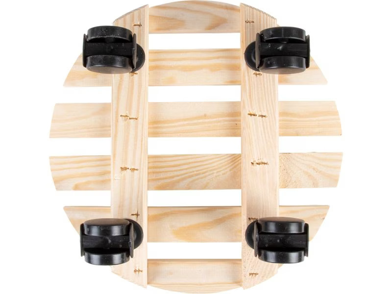 Esschert Design Rolleruntersetzer Rund L Nature/Schwarz