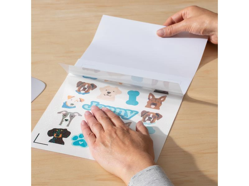 Cricut Stickerpapier Joy Xtra A4, 5 Bogen, Weiss Holo