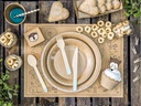 Partydeco Einweg-Besteckset Holz 18 Stück Blau