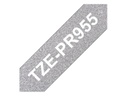 Brother Beschriftungsband TZe-PR955 Weiss auf Silber