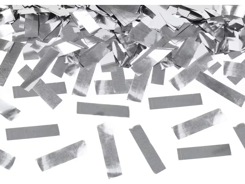 Partydeco Streudeko Konfettikanone Silber, 40 cm