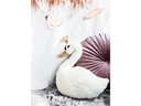 Partydeco Kissen Lovely Swan 34 x 35 cm, Crème/Gold