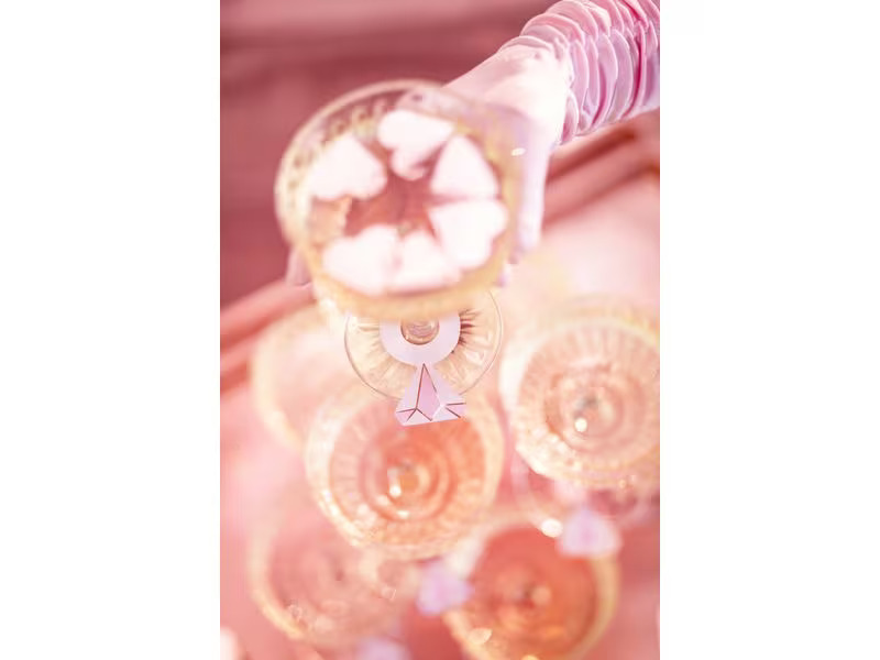 Partydeco Glasmarkierer Ringe Rosa
