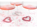 Partydeco Glasmarkierer Herz Rosa