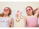 Partydeco Glasmarkierer Herz Rosa