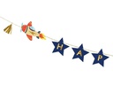 Partydeco Girlande Flugzeug 3 m, Dunkelblau
