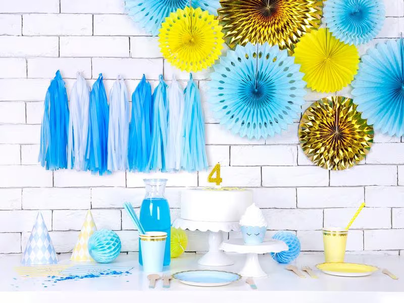 Partydeco Einwegteller Blau, 18 cm, 6 Stück