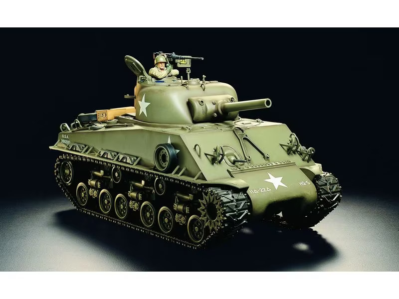Tamiya Panzer M4 Sherman 105 mm Howitzer Full-Option Bausatz, 1:16