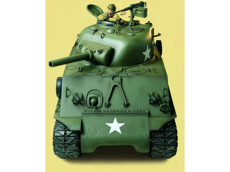 Tamiya Panzer M4 Sherman 105 mm Howitzer Full-Option Bausatz, 1:16