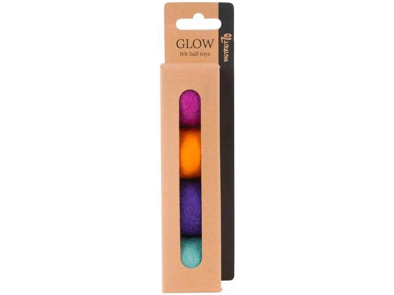 District 70 Katzen-Spielzeug Glow Felt Ball Toys, 35 mm, 4 Stück